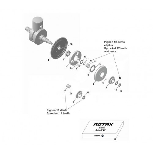 PIGNON ROTAX MAX 12 DENTS