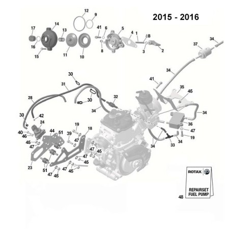 Durite de pression essence 280mm noire – Valve électro-pompe 2015-2016 et depuis 2017
