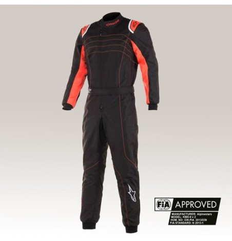 Combinaison Karting Alpinestars KMX9 S V3 Noir & Orange – Confort & Sécurité