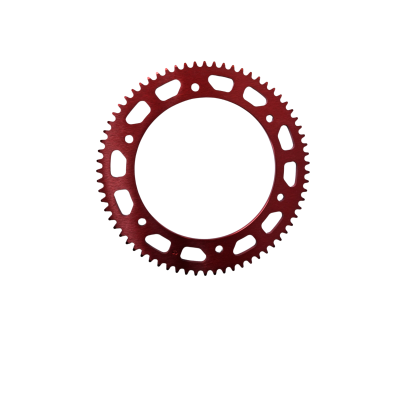 Couronne karting 219 Ergal 7075 anodisée – Noir ou Rouge, 64 à 90 dents